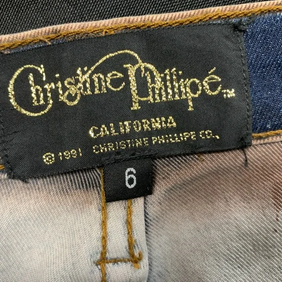 Christine Phillipe jeans decorated with bead and sequins work Size 6 like New - Picture 3 of 6